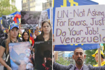 ¡SEPA! “Maduro asesino, la cárcel tu destino”: Venezolanos protestan frente a la ONU en contra del régimen de Maduro (+Fotos) (+Video)