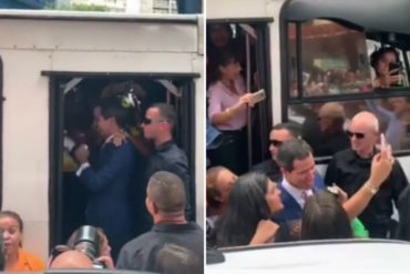 ¡VIAJE EN BUS! Guaidó se subió una camioneta en Chacao y así reaccionaron los pasajeros (+Videos)