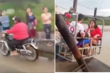 ¡NO LO PODRÁS CREER! El peculiar mecanismo que crearon los habitantes de Apure y Táchira para cruzar el río Burgua (+Video)