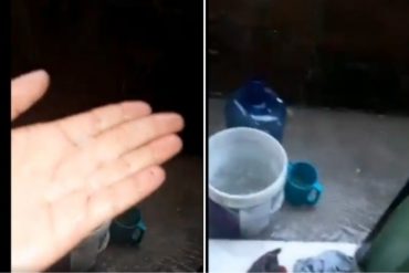 ¡INSÓLITO! En La Pastora aprovecharon la lluvia con granizo para recolectar agua: Denunciaron que tienen al menos 4 días sin el servicio (+Video)