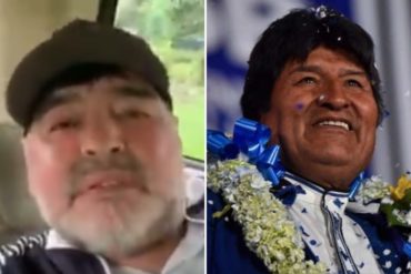 ¡VEA! El mensaje de felicitación que Maradona le envió a Evo Morales (+Video)