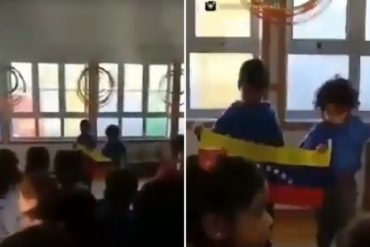 ¡CONMOVEDOR! En un colegio en Chile entonan el himno nacional en apoyo a los venezolanos y un niño migrante rompió en llanto (+Video)