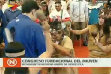 ¡LE MOSTRAMOS! El extraño ritual que protagonizaron unas indígenas junto a Maduro en plena cadena nacional (+Video)