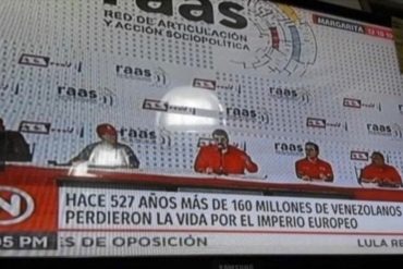 ¡RASPA’OS! El risible error histórico de VTV: Afirmaron que el “imperio europeo” mató a 160 millones de venezolanos hace 527 años