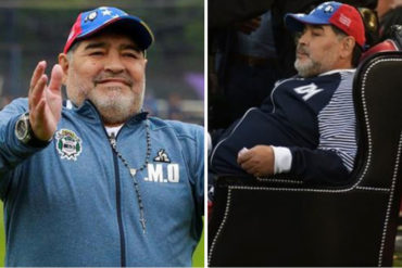 ¡OTRA VEZ! La nueva “excentricidad” de Maradona: Dirigió a su equipo sentado en un trono (+Foto +Video)