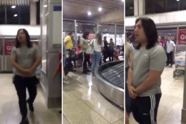 ¡SÓBATE QUE ESO DOLIÓ! “¡Fuera, idiota!”: Así estallaron a Fidel Madroñero en el aeropuerto de Maiquetía (+Videos)