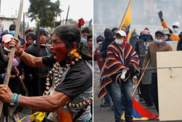 ¡DEBE VERLO! “Guerreros indígenas” se unen a protestas en Quito: El gobierno “tiene que escuchar” (+Fotos)