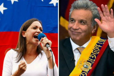 ¡DE FRENTE! El contundente mensaje de María Corina Machado a Lenín Moreno: La lucha en Ecuador es la lucha de Venezuela