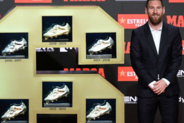 ¡LO ÚLTIMO! Messi recibió su sexta Bota de Oro por sus 36 goles anotados en la última temporada