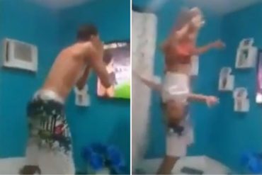 ¡INDIGNANTE! Fanático del fútbol sacudió a su hijo por los tobillos para celebrar un gol (+Video)