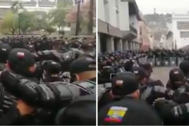 ¡SE LOS MOSTRAMOS! Así se prepara la Policía Nacional de Ecuador antes de salir a enfrentarse a manifestantes (+Video +Rezo incluido)