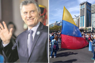 ¡MIRE! Migrantes venezolanos acompañan marcha en apoyo a Macri en Buenos Aires (+Foto +Video)