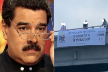 ¡AY, NICO! “Venezuela se rebela”: La pancarta que amaneció este #14Nov en el Distribuidor Santa Fe (+Foto)