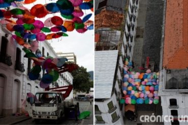 ¡ENTÉRESE! Desmontan los paraguas de colores del Pasaje Linares en el centro de Caracas (+Fotos)