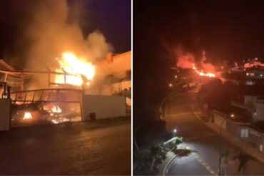 ¡LAMENTABLE! Se incendió casa en Los Naranjos durante la madrugada de este #5Nov: Bomberos no tenían equipos para sofocarlo (+Videos)