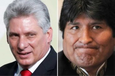 ¡QUÉ RARO! Díaz Canel sale en defensa de Evo Morales: “Denunciamos enérgicamente el golpe traicionero”