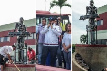 ¡INSÓLITO! Retiran una estatua de La Chinita en plaza de Maracaibo para colocar una de Hugo Chávez  (+Fotos)