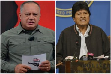 ¿ES UNA AMENAZA? Cabello dice que es “imposible” que Bolivia vuelva a la calma sin Evo Morales