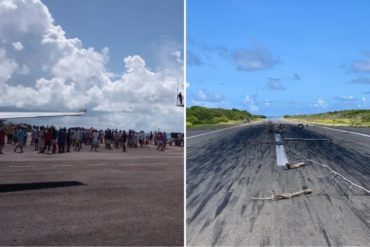 ¡SEPA! Habitantes de Los Roques protestaron en la pista aérea por falta de servicios públicos (+Fotos)