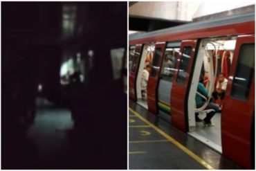¡POR AQUÍ PASÓ CHÁVEZ! A usuarios del Metro de Caracas les tocó trasladarse en un tren completamente oscuro (+Video)