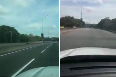 ¡QUÉ ABUSO! En Puerto Ordaz solo pintaron un tramo de la autopista por donde pasó Maduro (+Video)