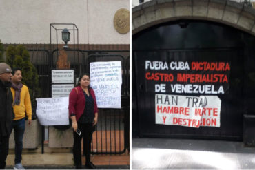 ¡MIRE! Embajadas de Cuba en Madrid, Chile, Argentina y Costa Rica amanecieron este #30Nov con pancartas contra el régimen (+Fotos)