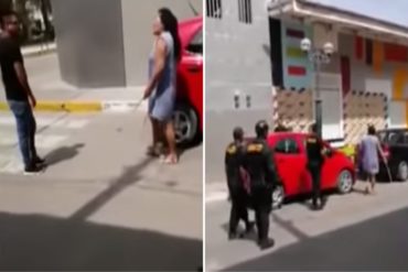 ¡QUÉ HORROR! Mujer en Perú le cayó a correazos a su hijo en plena calle: Lo recriminaba por exhibirse con su “amante venezolana” (+Video)