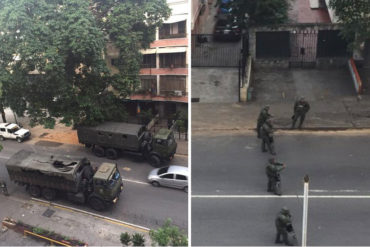 ¡LE MOSTRAMOS! Fuerte presencia militar en varios puntos de Caracas por la marcha del movimiento estudiantil a Fuerte Tiuna este #21Nov (+Fotos +Video)