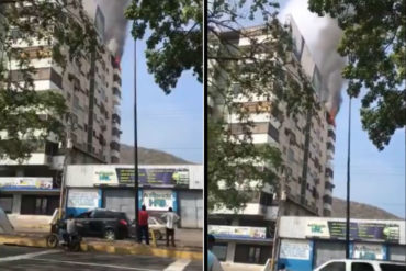 ¡LAMENTABLE! Un fuego artificial se salió de control e incendió un apartamento en Puerto La Cruz este #29Dic: bomberos no tenía agua para apagarlo (+Video)