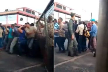 ¡DE MAL EN PEOR! El gentío que llegó a la entrega de pernil en CVG Ferrominera Orinoco (+Video)