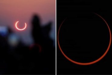 ¡ESPECTACULAR! El último eclipse solar de la década vuelve a impactarnos con el célebre fenómeno del “anillo de fuego” (+Fotos +Video)