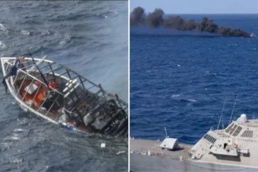 ¡VEA! Novedoso buque de guerra del Comando Sur hundió un barco desconocido en el Caribe (+Fotos)