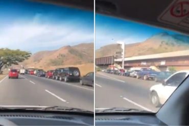 ¡AQUÍ LA TIENE! La impresionante cola para la gasolina que se registró este #26Dic en la Autopista Regional del Centro (+Video)