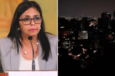 ¡SÍ, LUIS! Delcy Eloína se pasa de cara de tabla y asegura que Maduro “ha invertido 500 millones de Euros para recuperar crisis eléctrica”