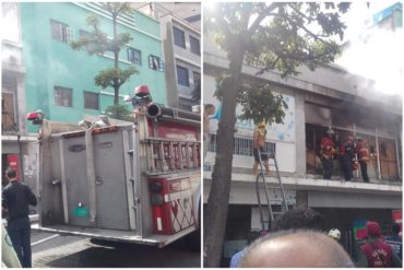 ¡PÁNICO! Dos personas resultaron heridas durante incendio de una zapatería en Sabana Grande (+Video)