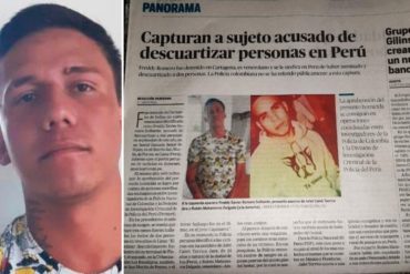 ¡SEPA! Capturan a ‘Machelo’, el venezolano acusado de ser el autor intelectual del doble asesinato y descuartizamiento en Perú (+Detalles)