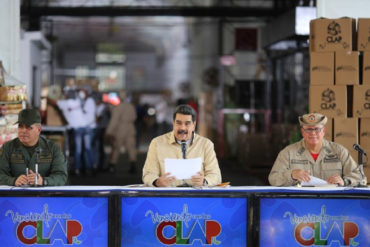 ¡POR FAVOR! Maduro culpa a EEUU y Guaidó de que las CLAP distribuyan menos cajas y con menos productos (+Video)