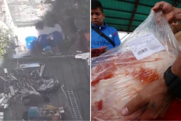 ¡MOSCA! Pillan a supuestos funcionarios escondiendo los perniles de los CLAP en unos tanques de agua y al sol (+Video)