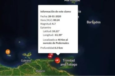 ¡ATENCIÓN! Sismo de magnitud 4.7 se sintió la madrugada de este #28Ene en Pedernales