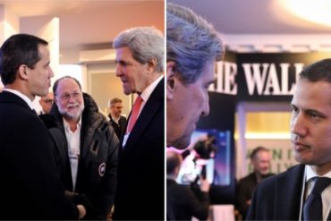 ¡VEA! Guaidó conversó en Davos con el exsecretario de Estado de EEUU John Kerry (+Fotos)