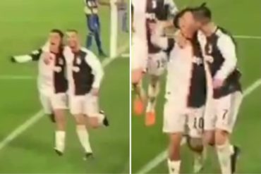 ¡CAPTADO! El accidental “piquito” entre Cristiano Ronaldo y Paulo Dybala que hizo estallar las redes (+Video)