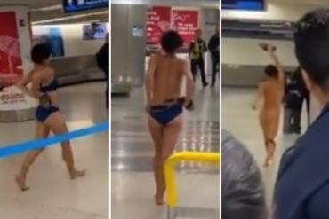 ¡QUÉ LOCURA! Mujer causó furor en las redes tras ser captada desnudándose en el aeropuerto internacional de Miami (+Video)