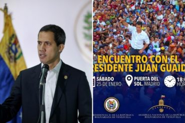 ¡ATENTOS! Juan Guaidó se reunirá con la diáspora venezolana en Madrid este #25Ene