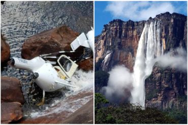 ¡ASÍ PASÓ! Rescataron a los cuatro ocupantes del helicóptero que cayó cerca del Salto Ángel (+Video)