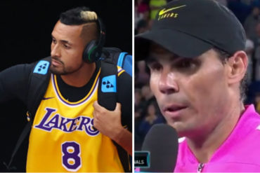 ¡MÍRELO! El emotivo homenaje que hicieron Nadal y Kyrgios a Kobe Bryant durante un partido en Australia (+Fotos +Videos)