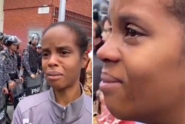 ¡DESGARRADOR! El llanto de esta madre venezolana en las adyacencias de la AN: “La Venezuela que le ofrezco a mis hijos es algo horrible”  (+Video)