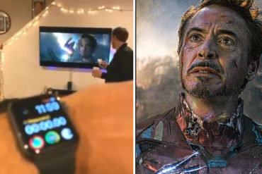 ¡QUÉ CÁLCULO! Esta familia recibió el 2020 viendo Endgame: Se dieron el «feliz año» cuando IronMan hizo el chasquido (+Video)