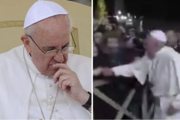 ¡NO LO PERDONARON! Indignación y fuertes críticas causó en redes el «manoteo» del papa Francisco a mujer en el Vaticano