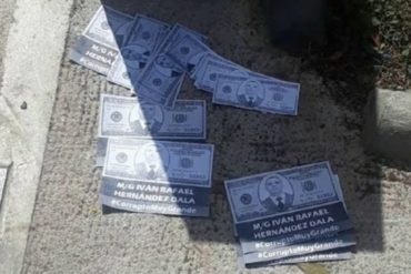 ¡VEA! Esparcen simulacro de billetes de 100$ con la cara de 2 funcionarios de alto rango de la Dgcim (+Fotos)