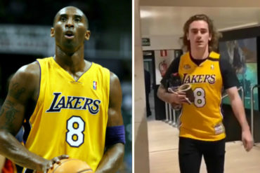 ¡MOVIÓ LAS REDES! El sentido homenaje del francés Griezmann a Kobe Bryant (+Video + el «8» presente»)